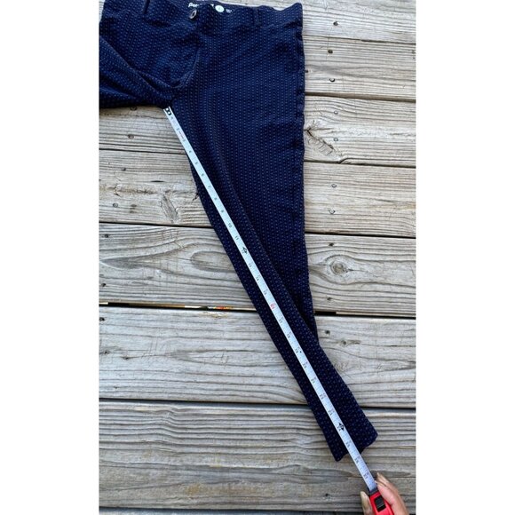 Betabrand Blue Heart Print Heartline Skinny Leg Pull On Yoga Dress Pants Sz L j2 - Picture 4 of 10